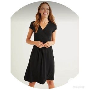 BODEN Black Lola Wrap Dress